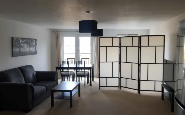 Double size mattress in living room